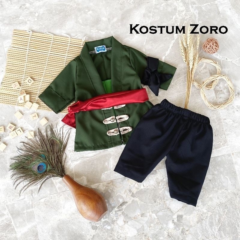 kostum zoro anak dan dewasa/baju zoro anak/zoro costume/kostum anime zoro