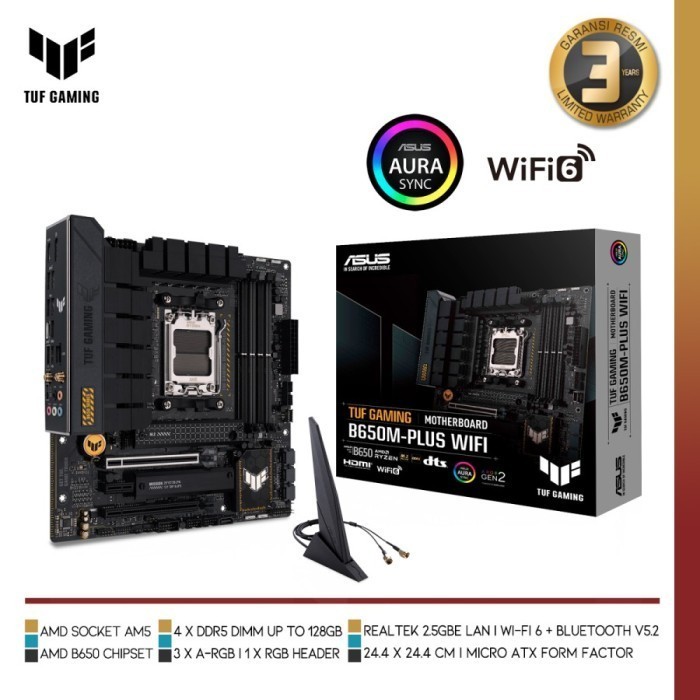 ASUS Motherboard TUF GAMING B650M PLUS WIFI  Motherboard AMD B650 Ryzen AM5 ASUS