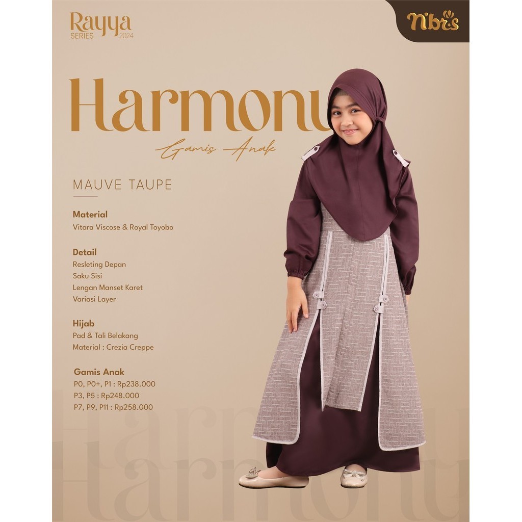 PROMO - Sarimbit Harmony Gamis Anak Perempuan Premium Terbaru by Nibras
