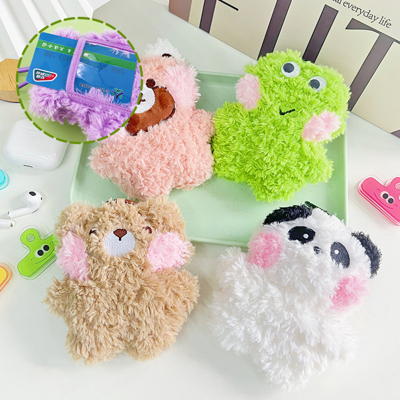 

Plush ID Card Holder Doll Kawaii Photocard Holder Animal Student Card Protective Cover Case Kpop Photo Album Idol Card Packaging