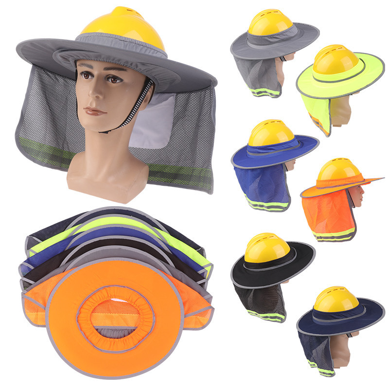 Hard Hat Sun Neck Shield Summer Helmet Mesh Sunshade High Visibility Reflective Hard Hat Shade For O