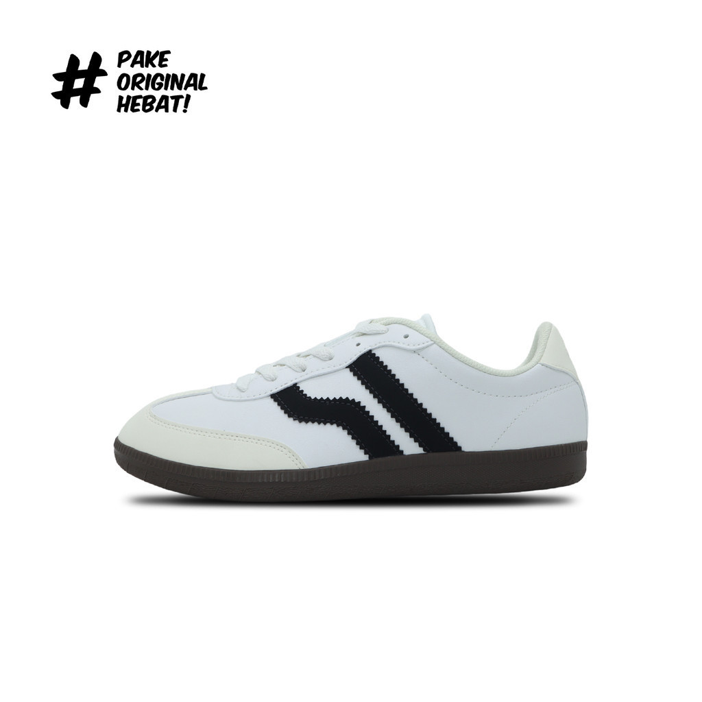 Piero Sepatu Sneakers Grand London - White/Raven/Brown