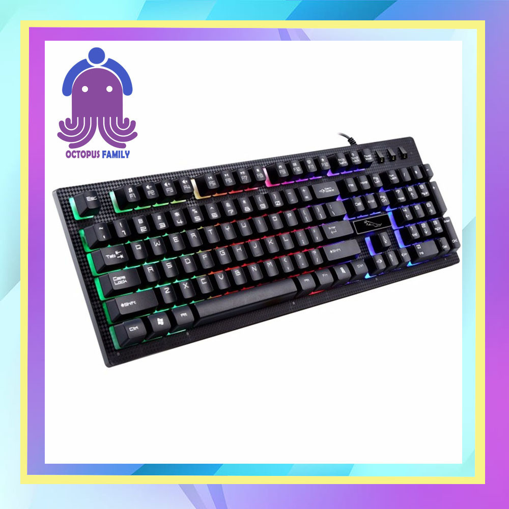 Keyboard Leopard G20  Keyboard Gaming Full Size RGB Keyboard Laptop USB Cable Keyboard Komputer by O