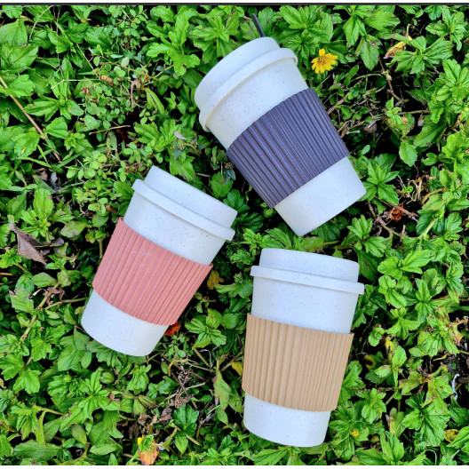COFFE CUP XCEL WHEAT 400ML CUP PLUS SEDOTAN PENGADUK CUP STRAW