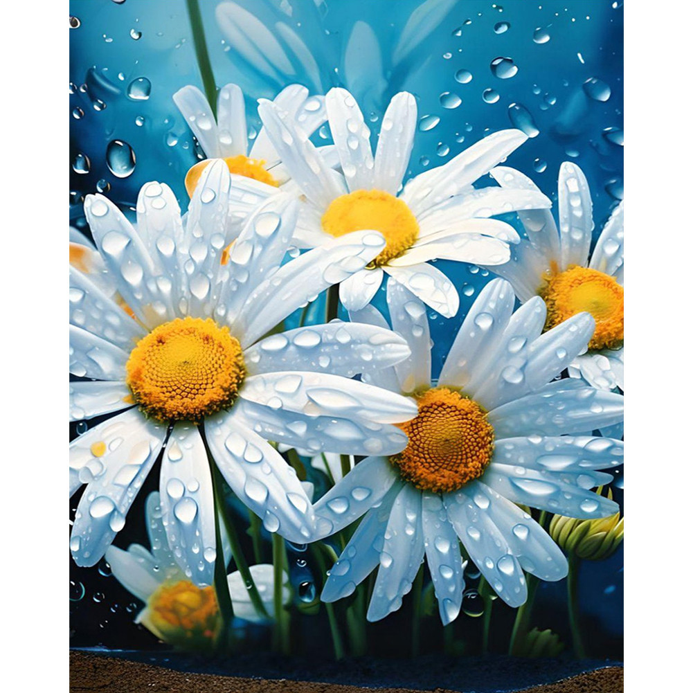 5D DIY Full Round Drill Diamond Painting Daisy Kit Home Decor Art Craft 40x50cm