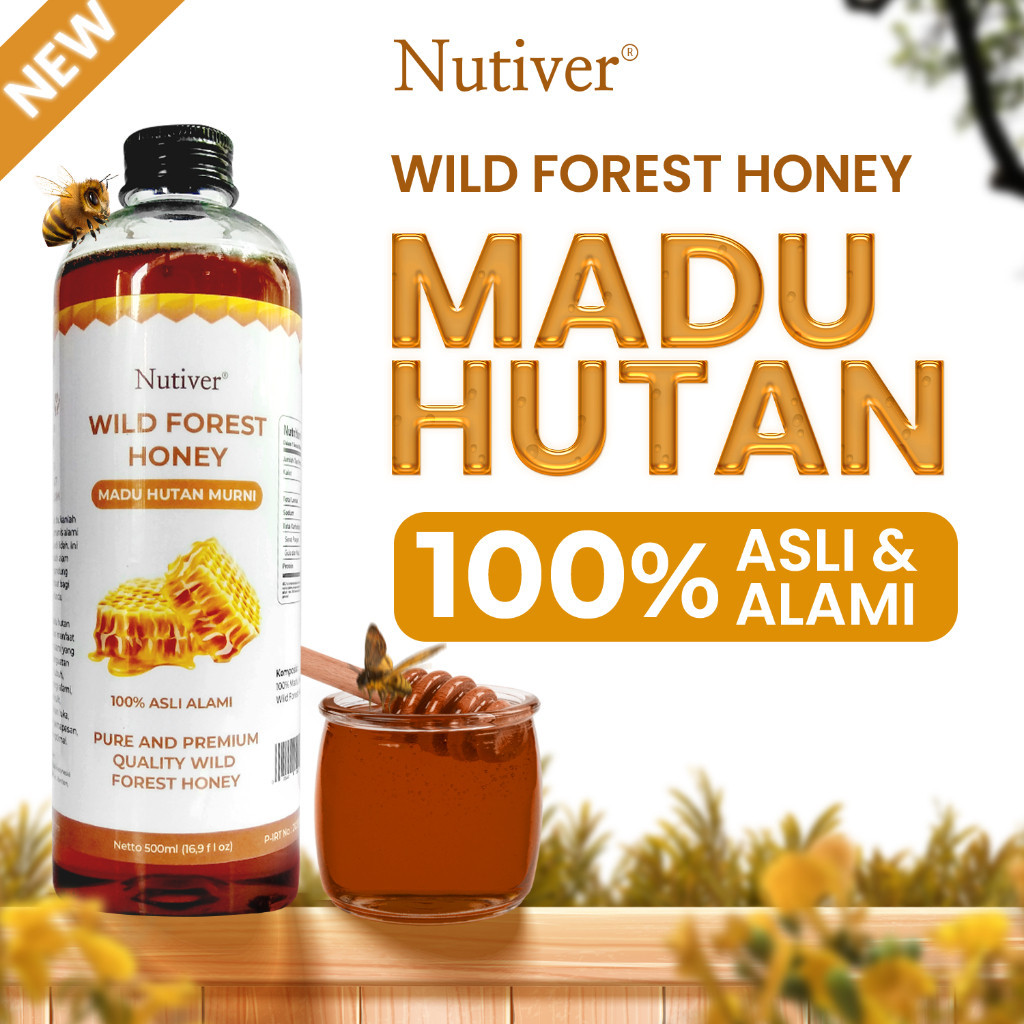 

NUTIVER | MADU HUTAN MURNI 100% | MADU HUTAN UKURAN 500ML | WILD FOREST | HONEY RAW NATURAL ASLI | MADU HUTAN | TKS