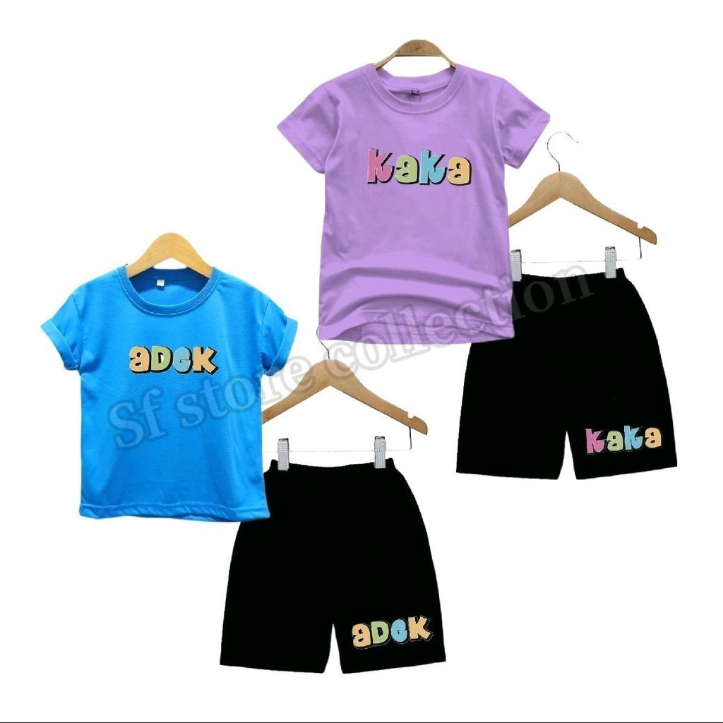 Baju Setelan Anak Perempuan dan Laki laki Kakak Adik