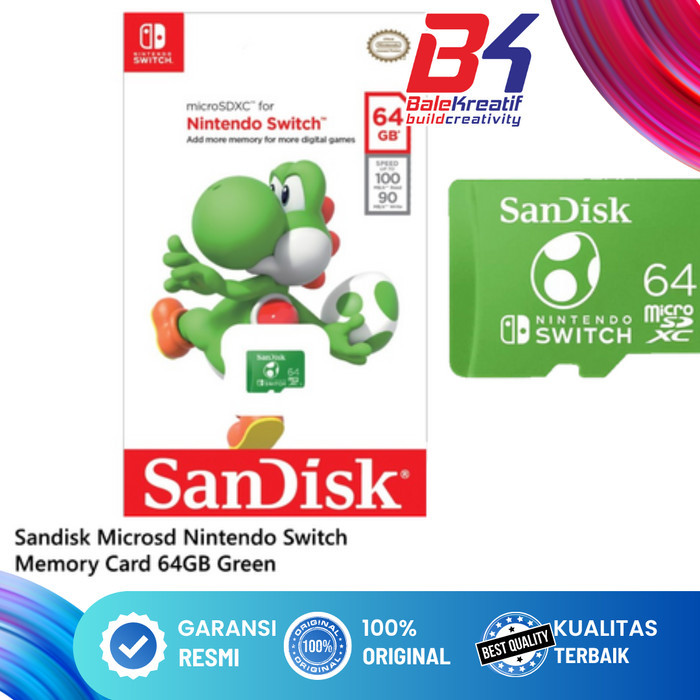 MicroSDXC Sandisk Nintendo Switch 64GB 100MBps/90MBps Super Mario SQXAO