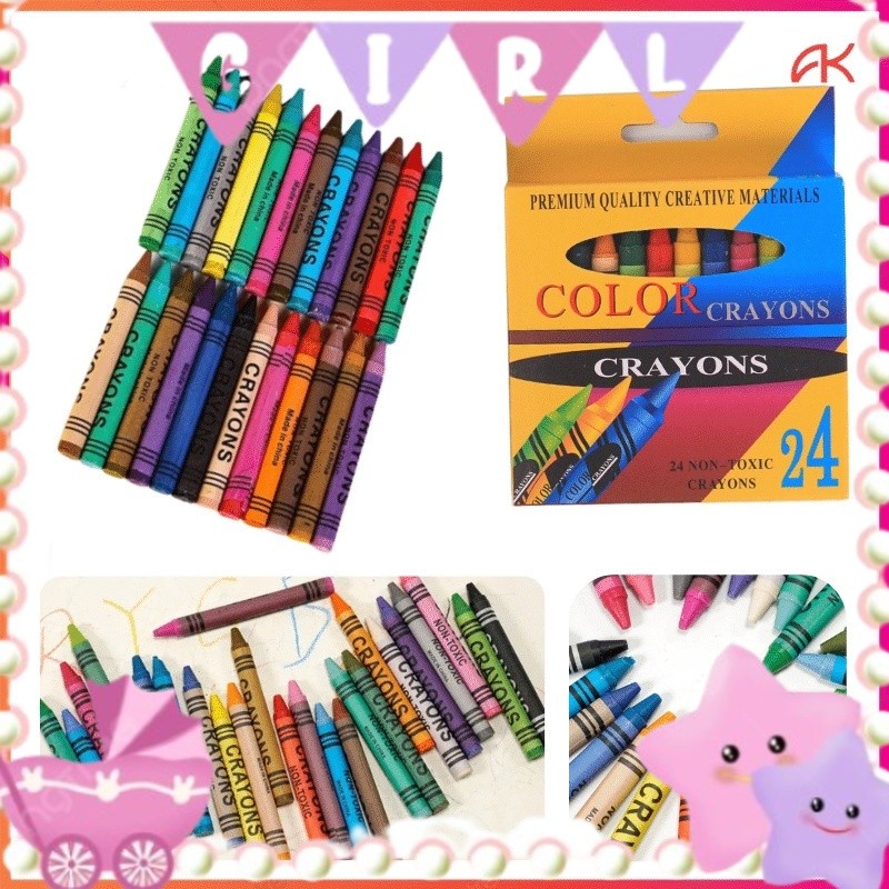 

CRAYONS SET 24 COLOR / ART SET / PENSIL KRAYON ANAK SEKOLAH 24 WARNA