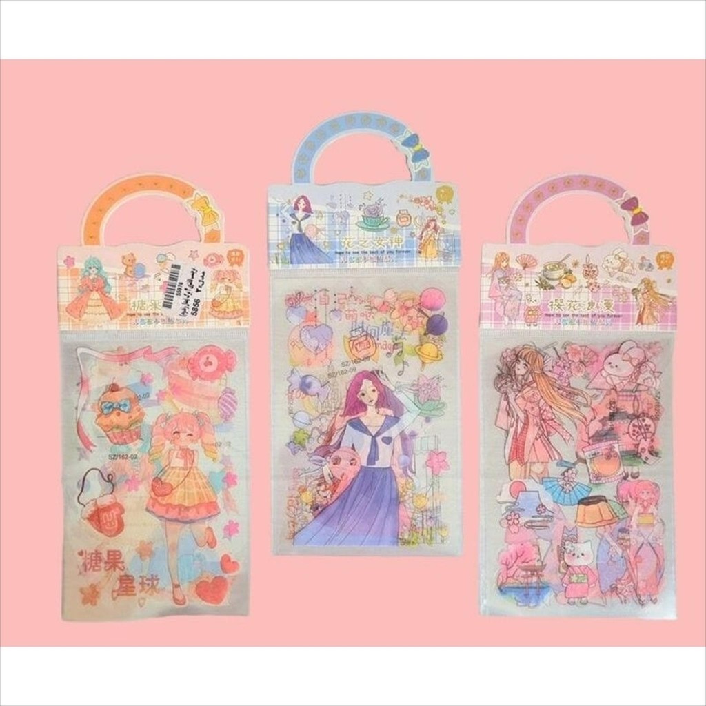 

(Anime Girl) Sticker Stiker 2D Anti Air untuk Jurnal Journal Scrapbook Tumblr Premium Motif Anime Girl Kawaii