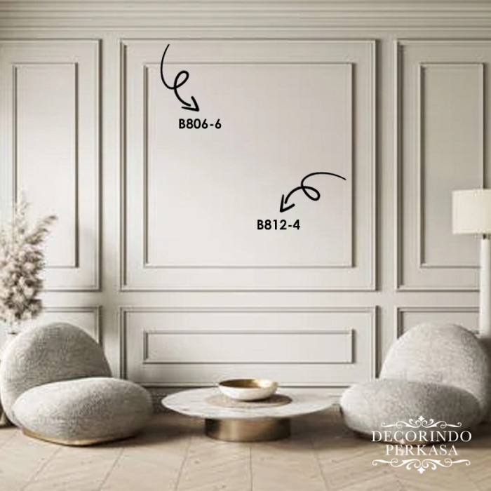 ✨TERLARIS ✨List Wall Moulding PVC Ukiran Dinding 2,4 Meter - B806-2 2.9M