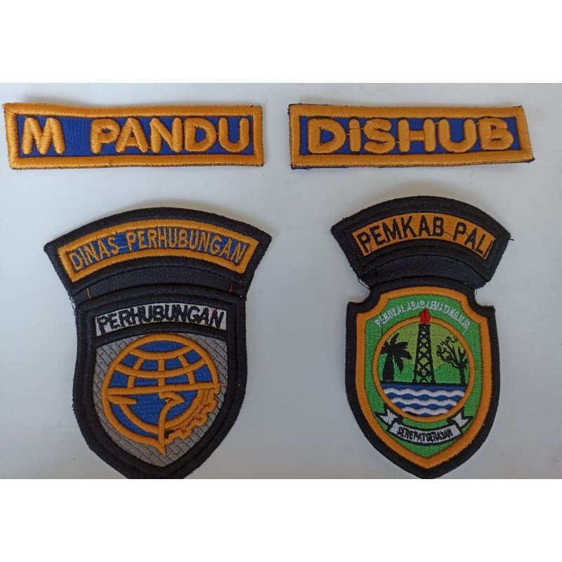 Bordir Atribut  DISHUB / LG KOTA / NAMA dan Dishub Bordir Timbul