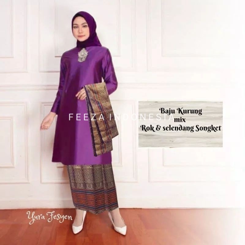 Feeza | Baju Kurung Melayu Set Songket Thailand | Baju Kurung Taffeta | Baju Kurung Malaysia | Baju 