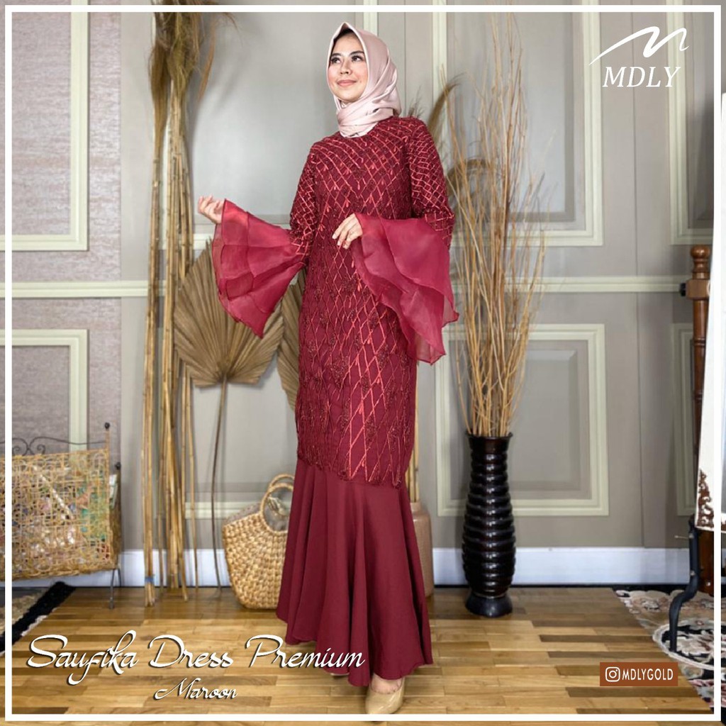 Baju Gamis Wanita  Brokat Saufika