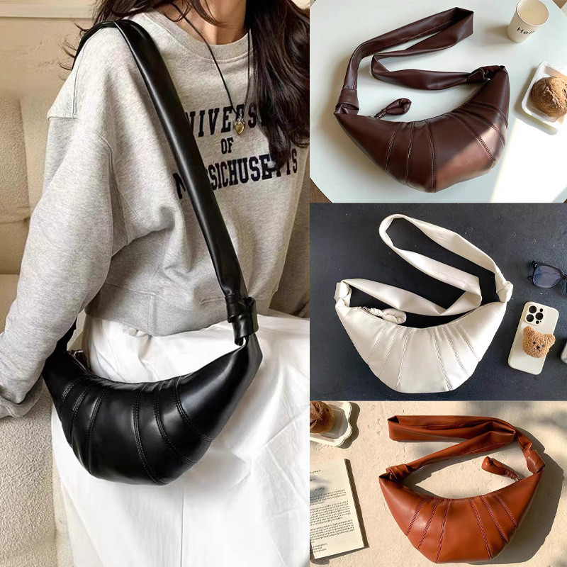 New Counter ORI Lemaire Croissant Bag Croissant Bag Messenger Bag Genuine Leather Dumpling Bag Sheep