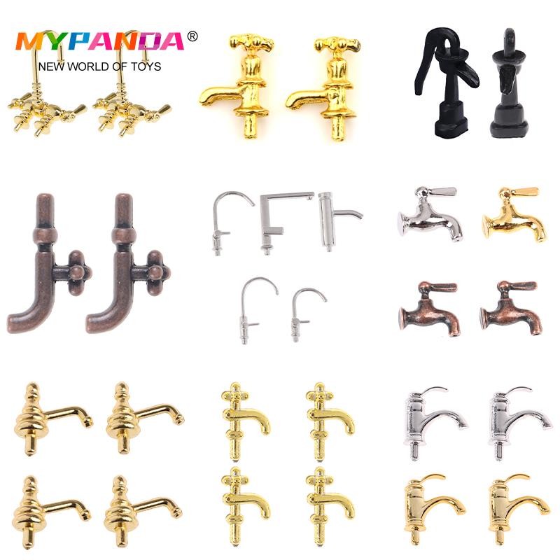 1Pcs/2Pcs/4Pcs Dollhouse Furniture Miniature Bath Shower Modeling Toilet Bathtub Faucet Simulation Soap Dish Towel Bar Toy