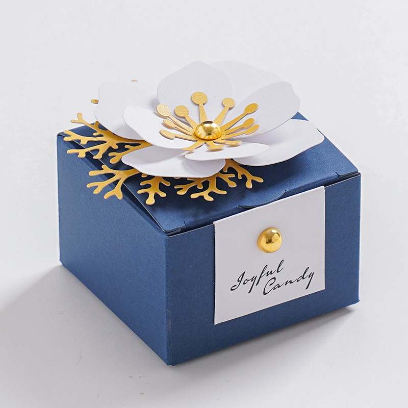 

Custom Creative Flower Square Wedding Candy Box Exquisite Little Flower Chocolate Box Holiday Party Banquet Anniversary Gift Box