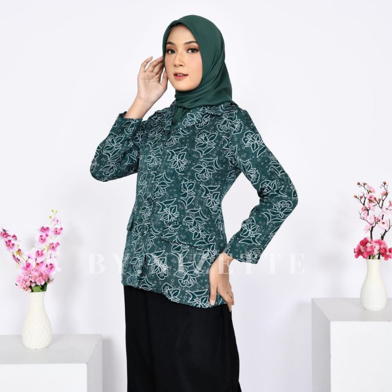 Baju PKK Nasional Wanita Terbaru Lapis Furing (Hijau Tosca) Seragam Pkk Nasional