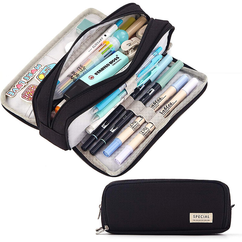 

School Student Pencil Case Multi Layer Large Capacity Cosmetic Travel Storage Bag School Supplies Pouch Pen Bag for Men Women