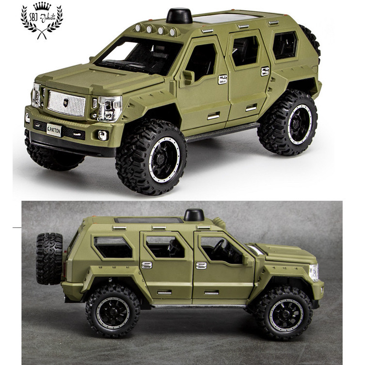 Vincent DIECAST MINIATUR MOBIL G PATTON SUV JEEP SKALA 1:24 UKURAN BESAR - Hijau