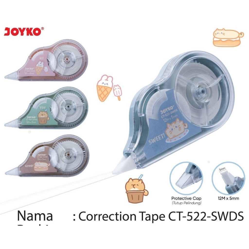 

Tip-Ex Kertas / Correction Tape Joyko CT-522
