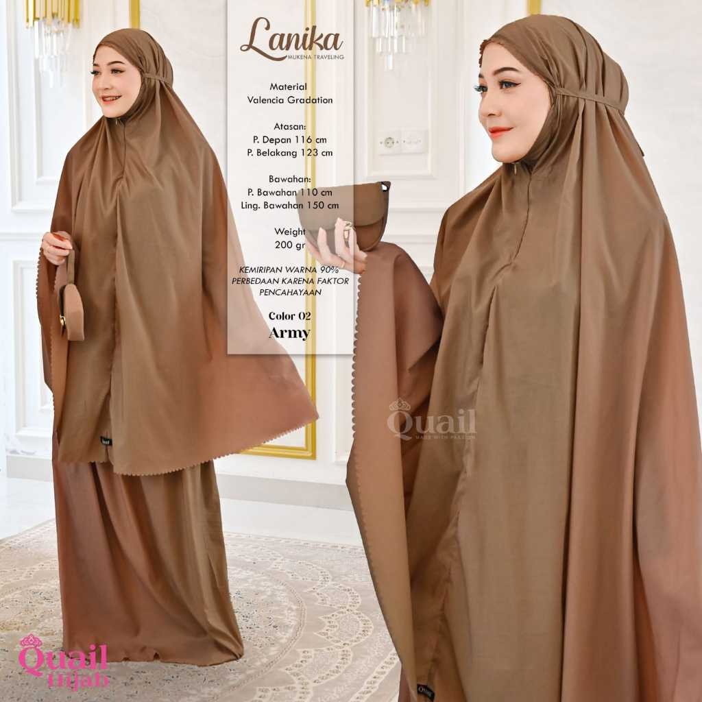 Mukena Dewasa Premium Lanika Mukena Traveling Gradasi Original Quail Hijab Jilbab Wanita