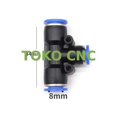 8 mm Tee Fitting T Slip Lock 8mm pneumatic Selang 8mm KB63