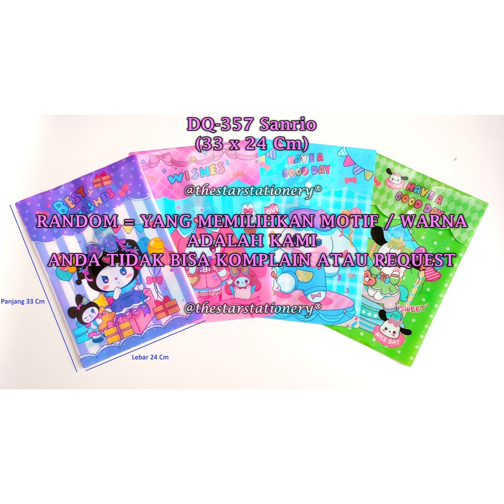 

(1 Biji) GROSIR Map Kancing Sanrio F4 24*33 TIDAK BISA PILIH MOTIF / Map Kancing GXIMP DQ-357