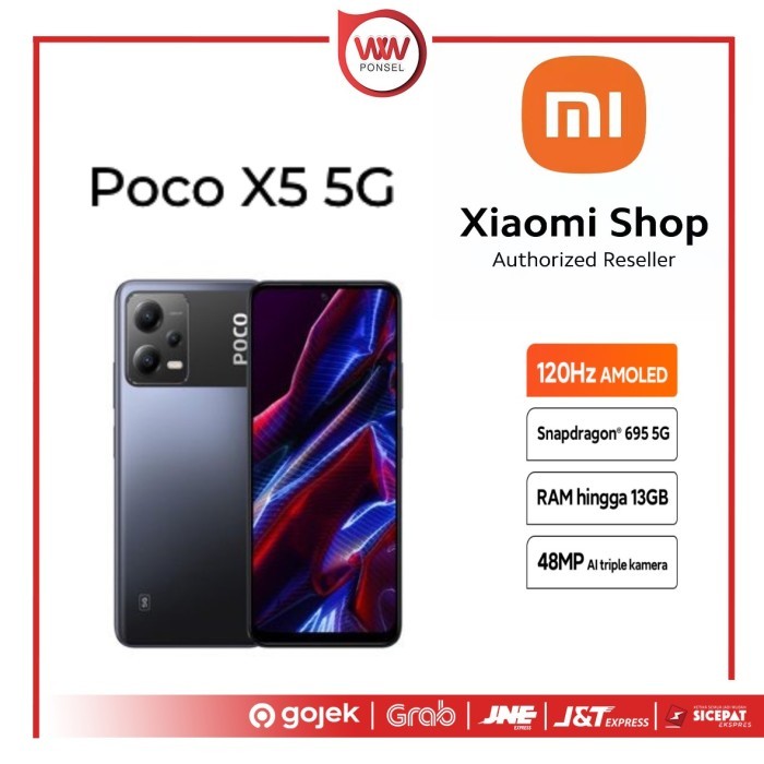 Hp Xiaomi Poco X5 5G Ram 8GB + Extended 5GB Internal 256GB Garansi Res - Black