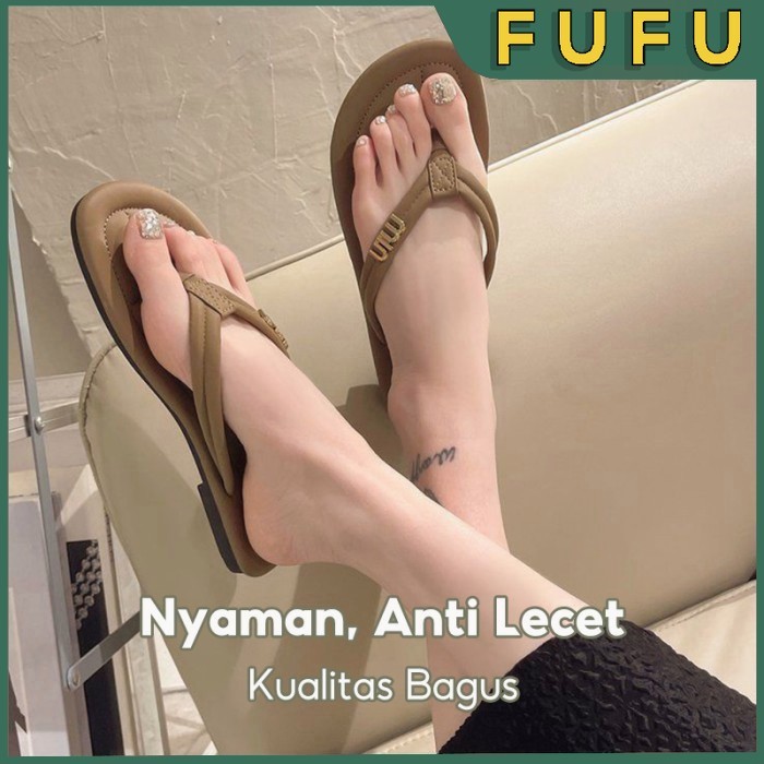 limited fufu sandal flat wanita kasual outdoor