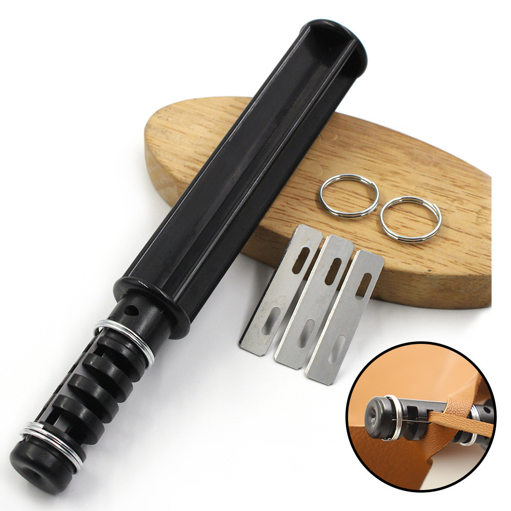 

Leather Strip Cutter Tool For Leather Strap Cutter Handmade Leathercraft Knife with 3 Blades DIY Leather Cutting Tool