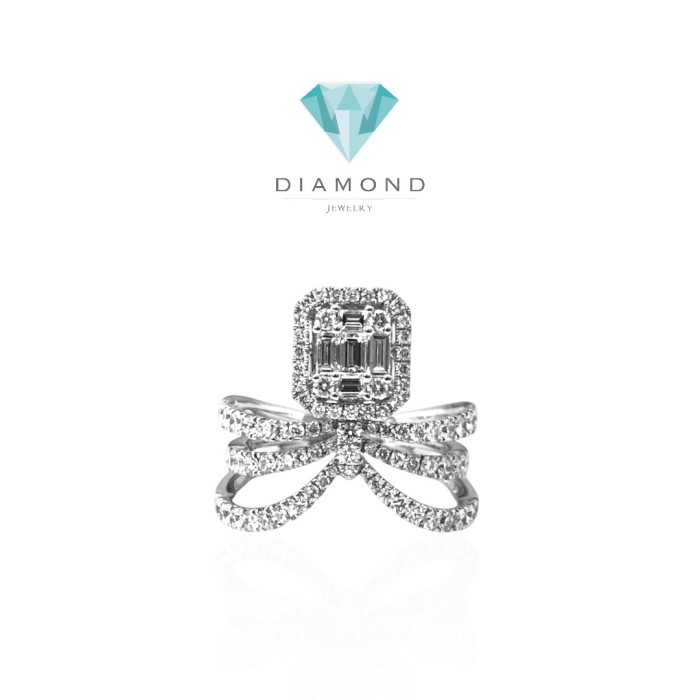 Baguette Crown Ring 18K Diamond Jewelry