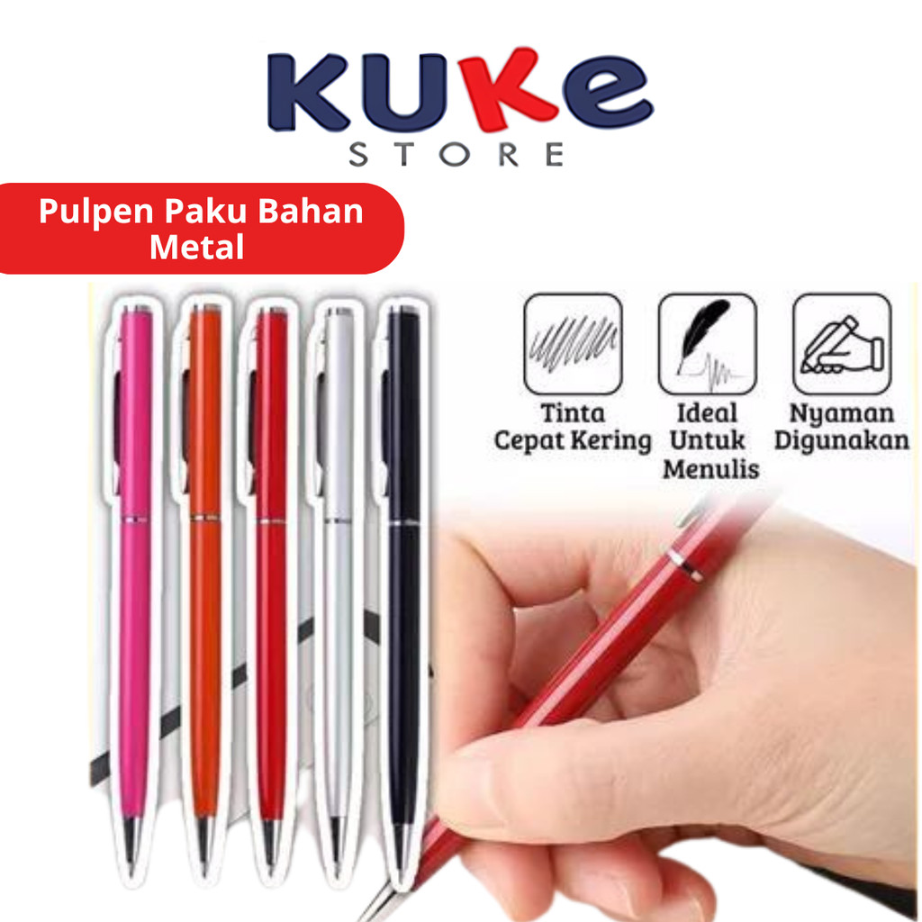 

Pulpen Paku Bahan Metal / Ballpoint Perlengkapan Menulis Warna Polos 0.5mm Tinta Tebal / Pena Alat Tulis Sekolah Kantor Praktis / Bolpen Exclusive Untuk Souvenir Pernikahan Kado Ulang Tahun Promosi Gift Event Multifungsi