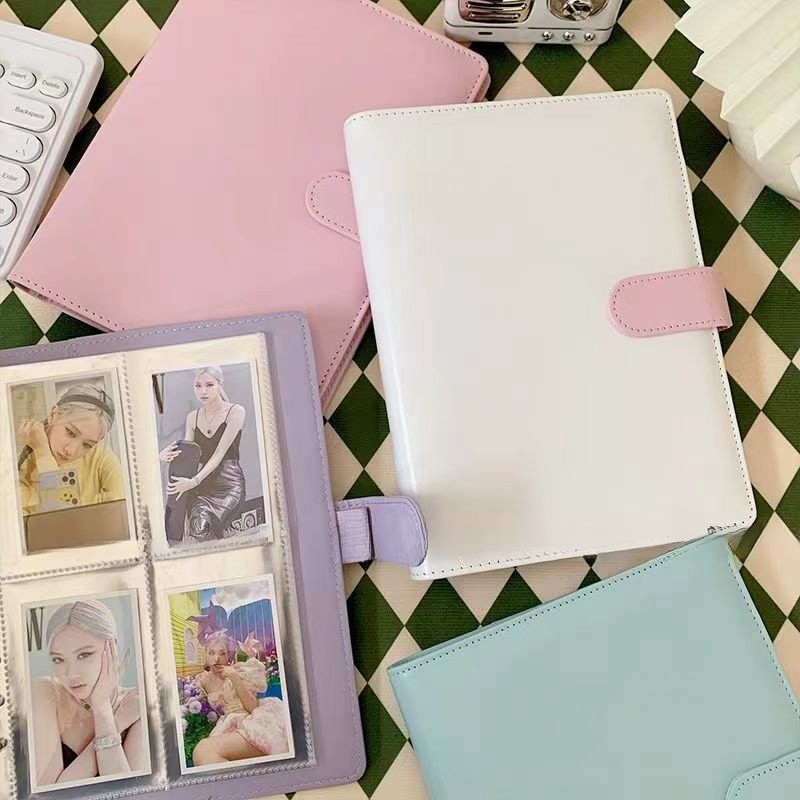 

A5 Ice Cream Color Korean Kpop Idol Card Holder Photo Album Collect Book Pu Leather Binder Photocards Storage School Stationery
