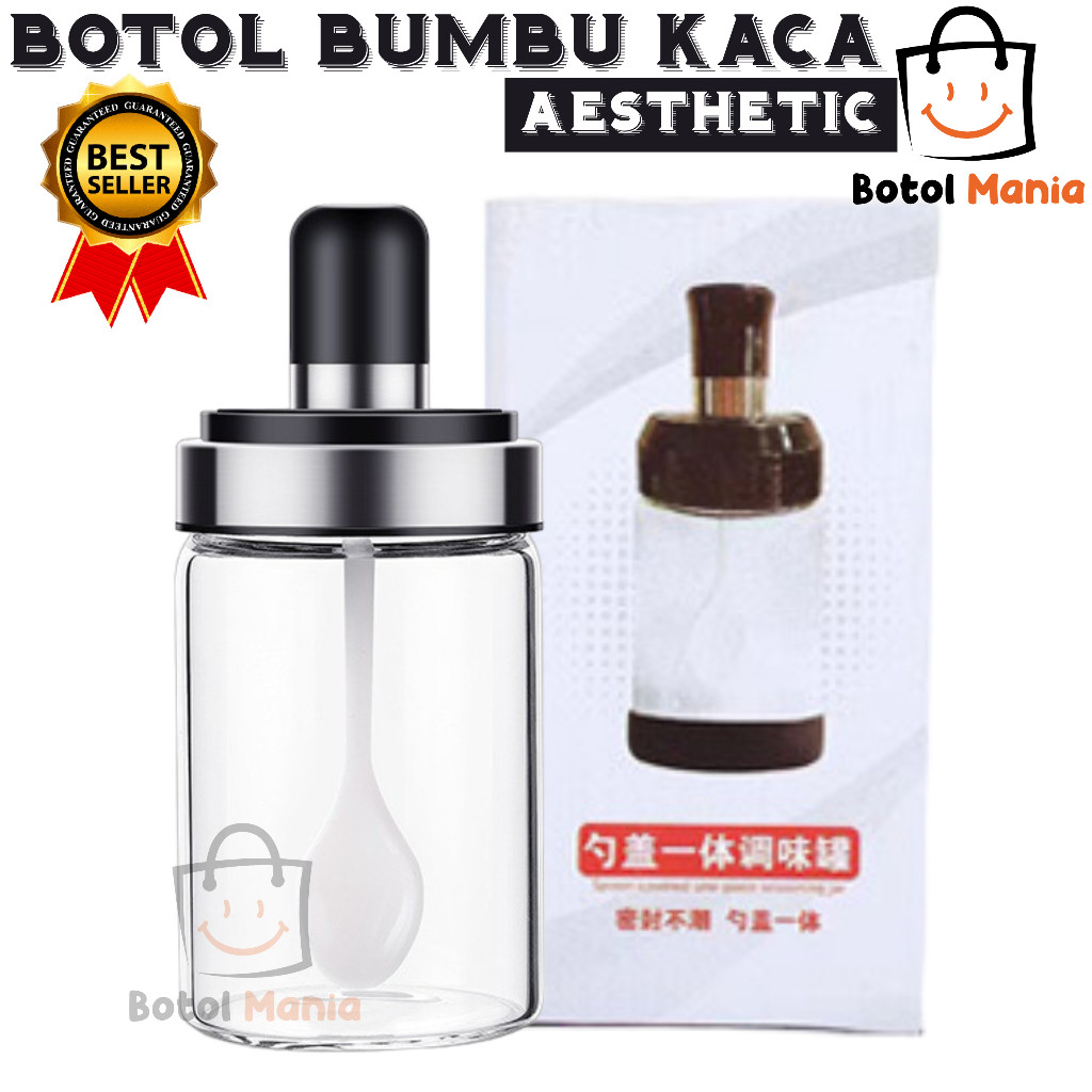 BM - BOTOL BUMBU KACA SENDOK / BOTOL BUMBU KACA DAPUR / BOTOL BUMBU DAPUR KACA / TOPLES BUMBU DAPUR 