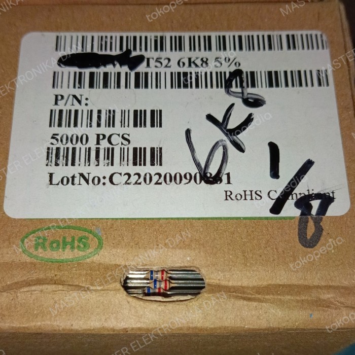 Part 7500 resistor 1/8watt 0,125watt 0.125watt 6k8 6.8k 6,8k taiwan