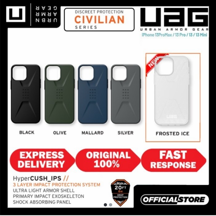 UAG Case iPhone 13 PRO MAX 13 PRO UAG CIVILIAN Ultra-Thin - Shock Protective - Primary Focuss