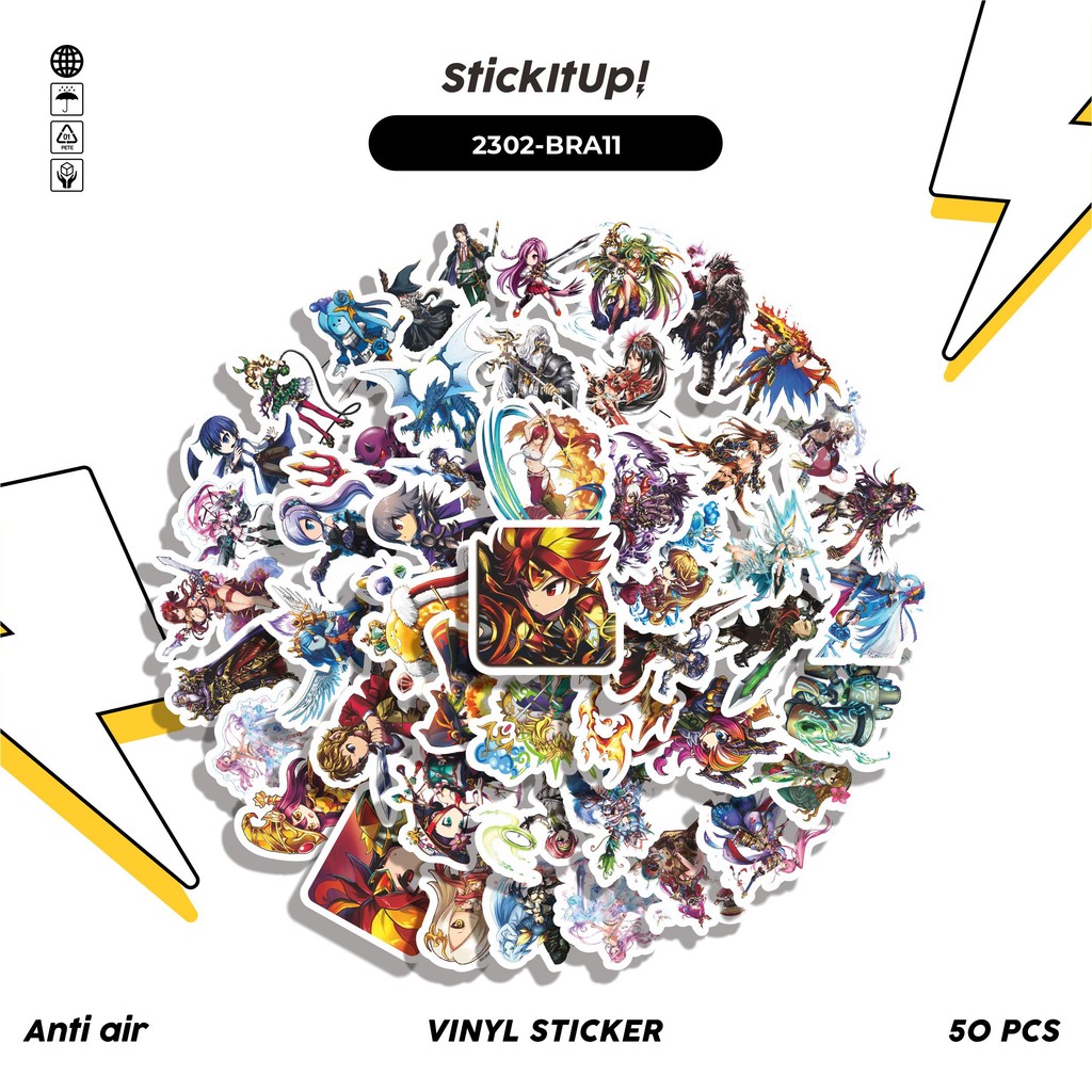 

COD✨ 50 Pcs Sticker PackGAME SERIES BRAVE FRONTIER CHAR MIX 11 Lucu Aesthetic Vynil Waterproof untuk Freebies Sticker Buku Journal Casing HP Laptop