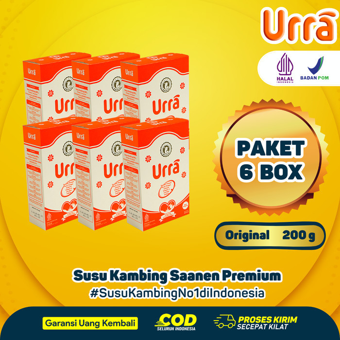 

AD [ PAKET 6 BOX ] Susu Kambing Saneen URRA Bubuk Premium 200gram