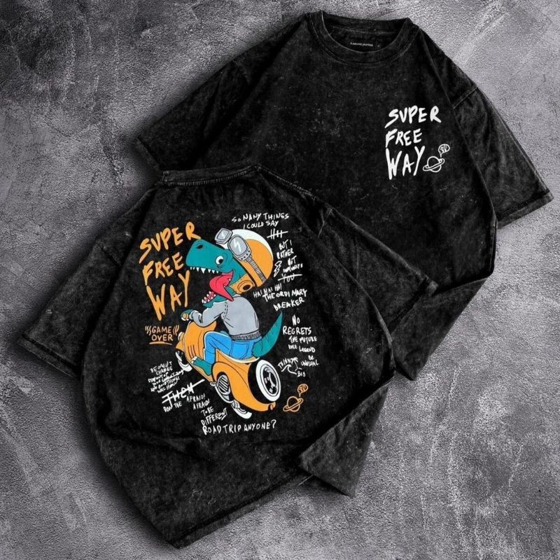 OVERSIZE T-SHIRT WASH / BAJU KAOS OVERSIZE WASH PRIA DISTRO