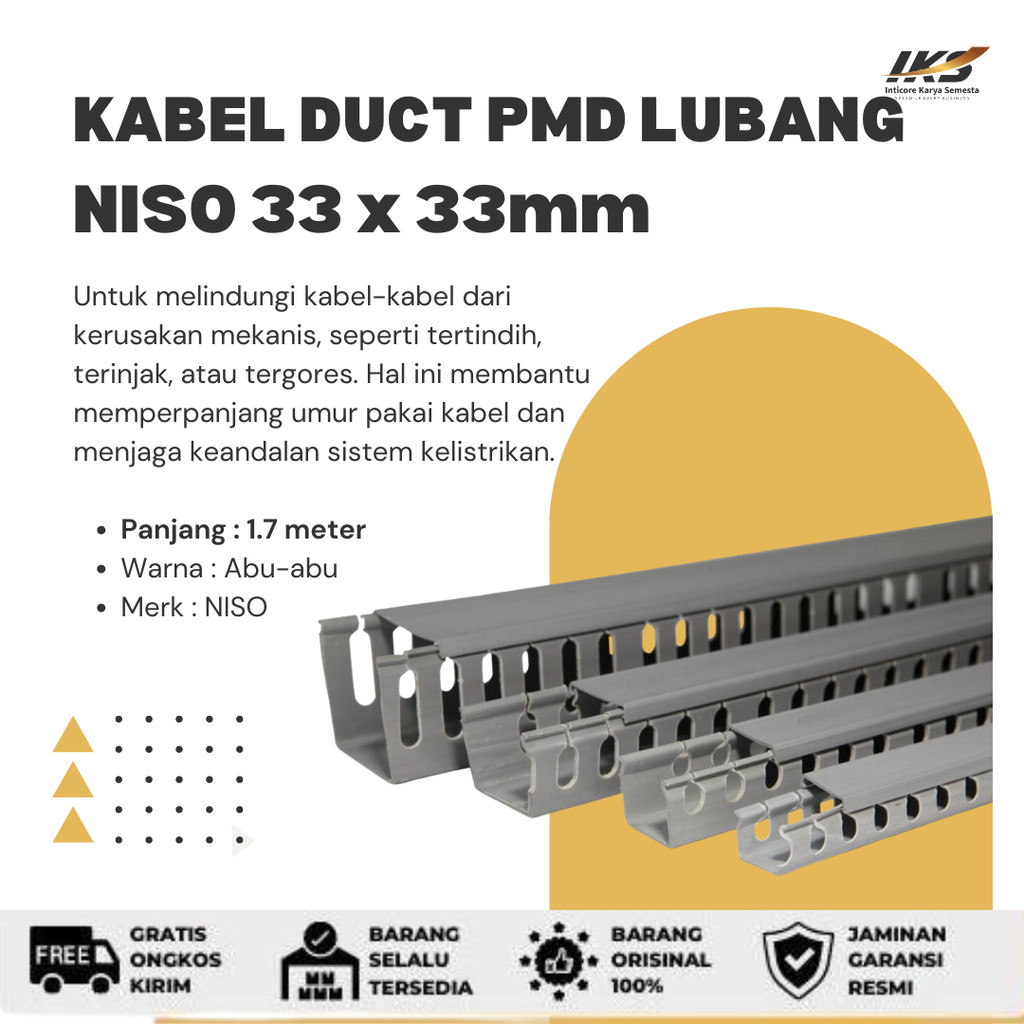 Kabel Duct Lubang / Cable Protector NISO PMD - 33x33mm
