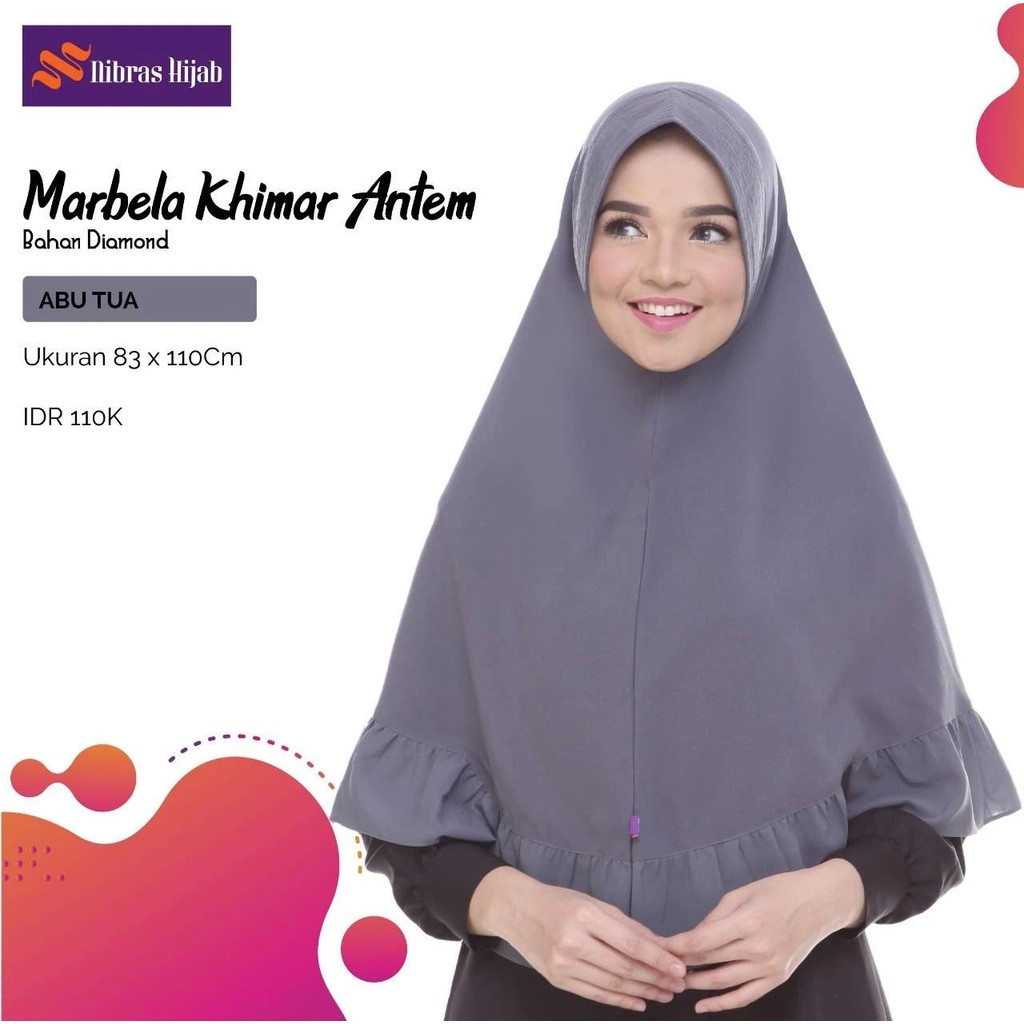Nibras Kerudung Ibu Ibu pengajian / Bergo Pad Tebal di anieszaps Hijab Marbela Antem / Hijab Polos P