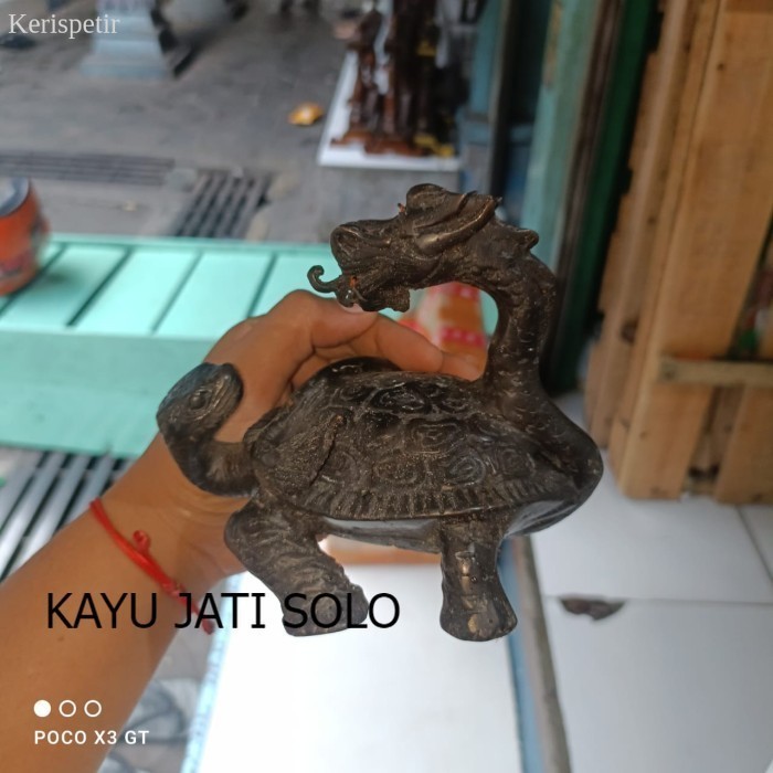 

patung naga dan kura kura full kuningan kamar Antikan KJS61 murah antik