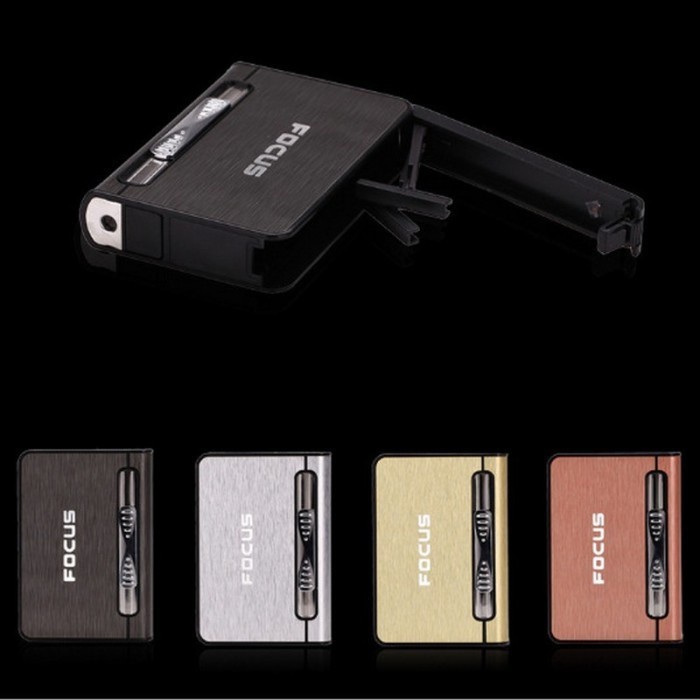 AF.SHOP Kotak Penyimpanan Rokok + Korek Gas Focus JD-YH002 TR 1536