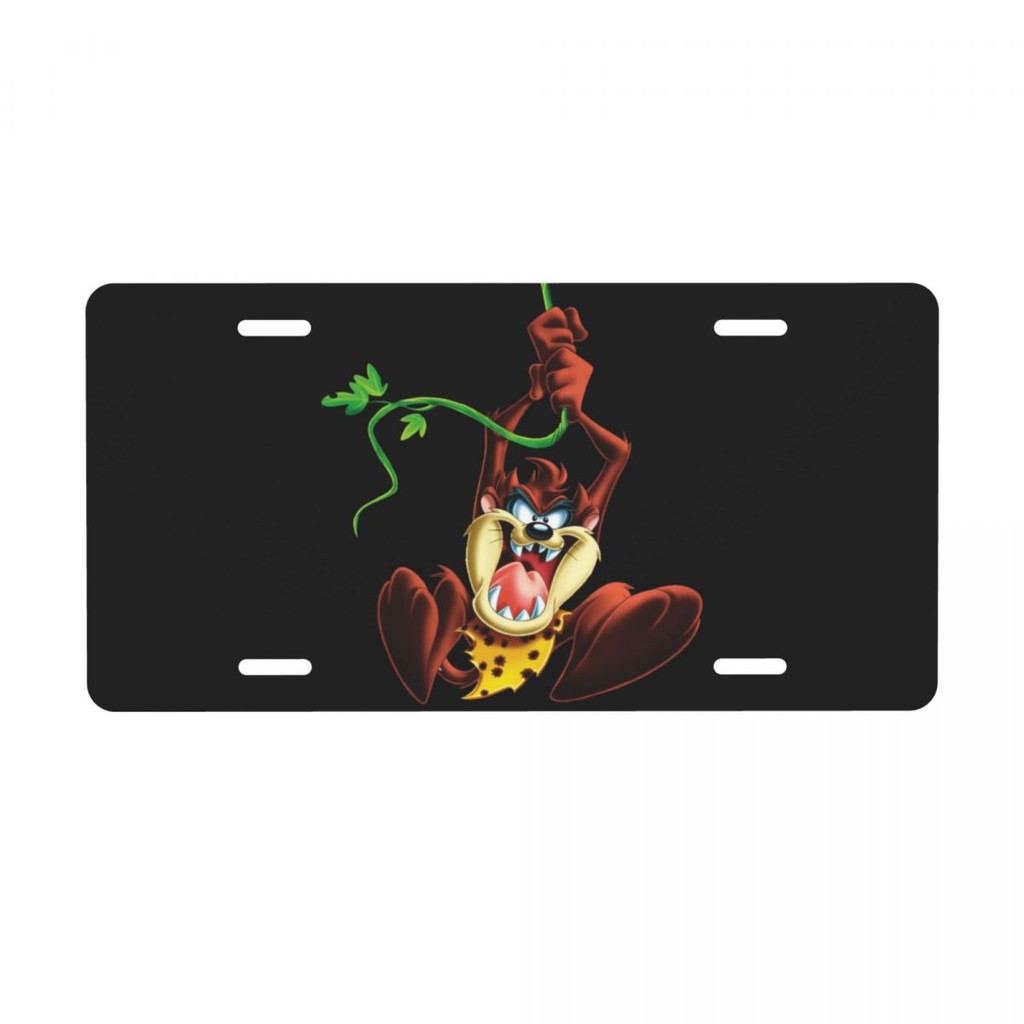 Custom Taz Cartoon Wild And Crazy License Plate Tasmanian Devil Car Front License Plate Cover Alumin