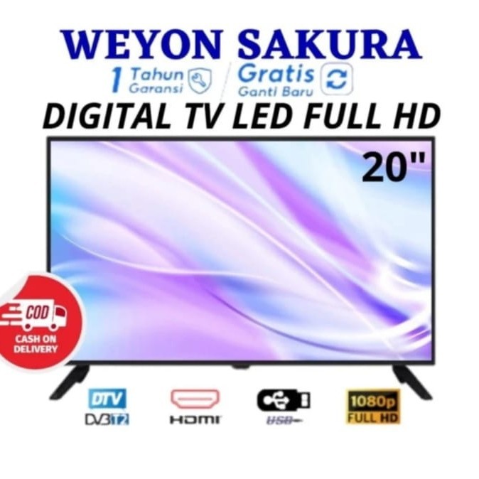 NEW BIG SALE LED TV 20 inch HD Ready Smart TV Televisi Terbaik - 20 slim digital