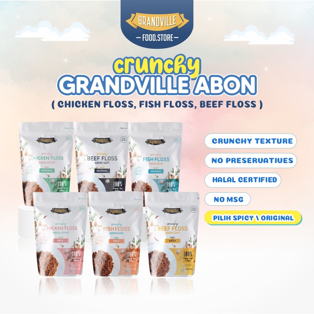 

Grandville Abon Ayam, Sapi & Ikan Crunchy Floss Renyah MPASI Tanpa MSG & Pengawet