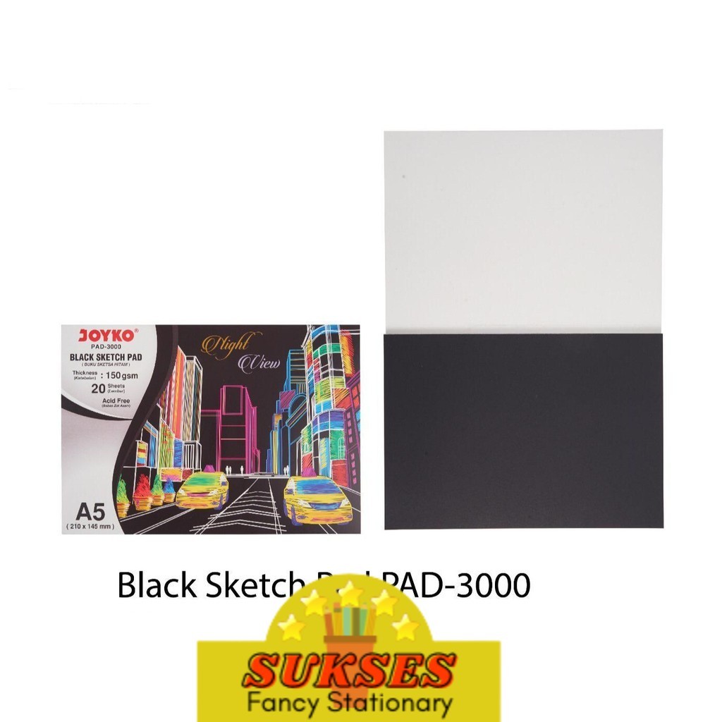 

Joyko Black Sketch Pad Buku Gambar Sketsa Hitam 150 Gsm 20 Sheets Pad 3000