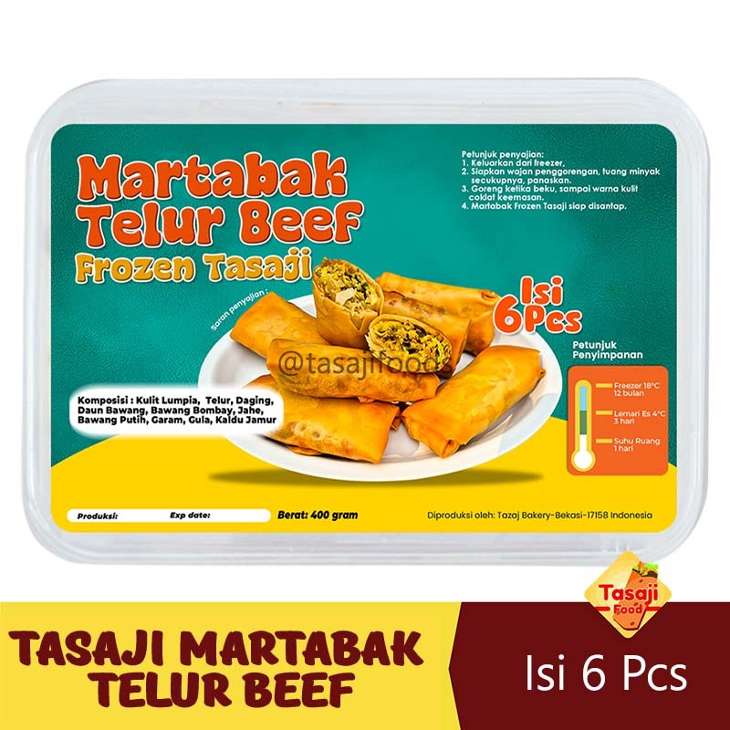 

Martabak Telur Beef Frozen Isi 6 Pcs Tasaji