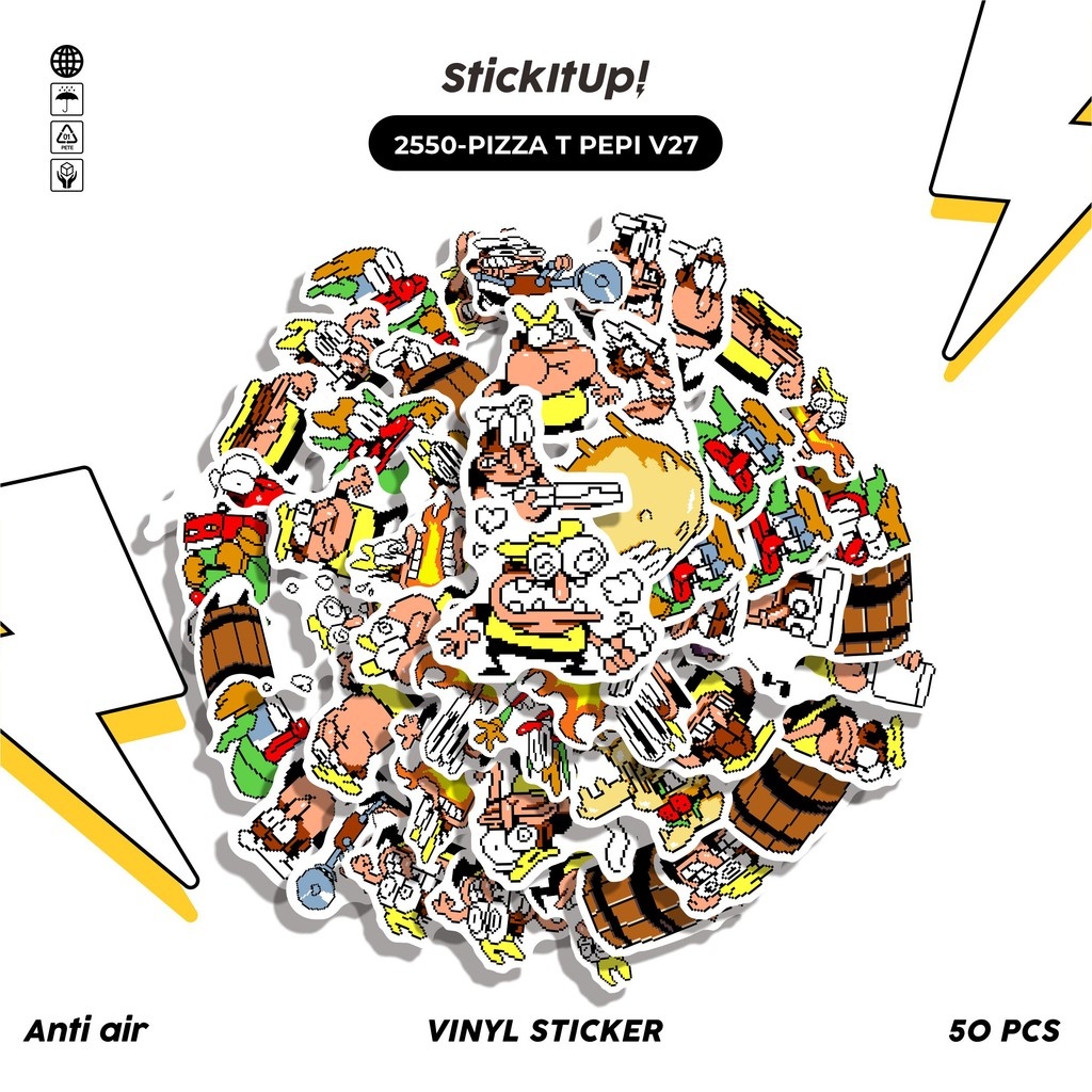 

COD✨ 50 Pcs Stiker PIZZA T PEPI V27 Lucu Anti Air Untuk Dekorasi Notebook Sepeda Skateboard Handphone DIY